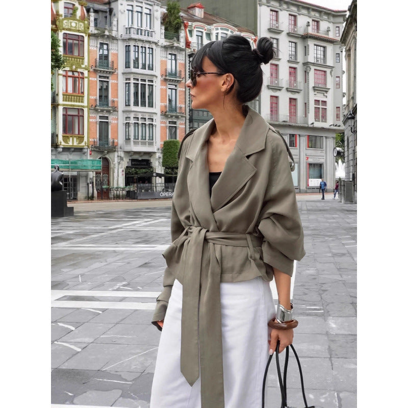 Damen Oversized Trenchcoat mit schickem Gürtel R&B