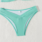 Damen Raffiniertes Bikinitop mit V-Ausschnitt und dekorativem Ring R&B