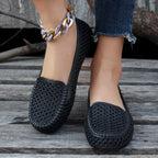 Damen geflochtene Slipper mit elastischem Einsatz R&B