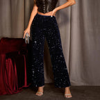 Damen Glamouröse Abendhose mit glitzernden Pailletten