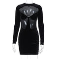Damen Körperbetontes Kleid mit transparenten Einsätzen R&B