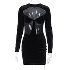 Damen Körperbetontes Kleid mit transparenten Einsätzen R&B