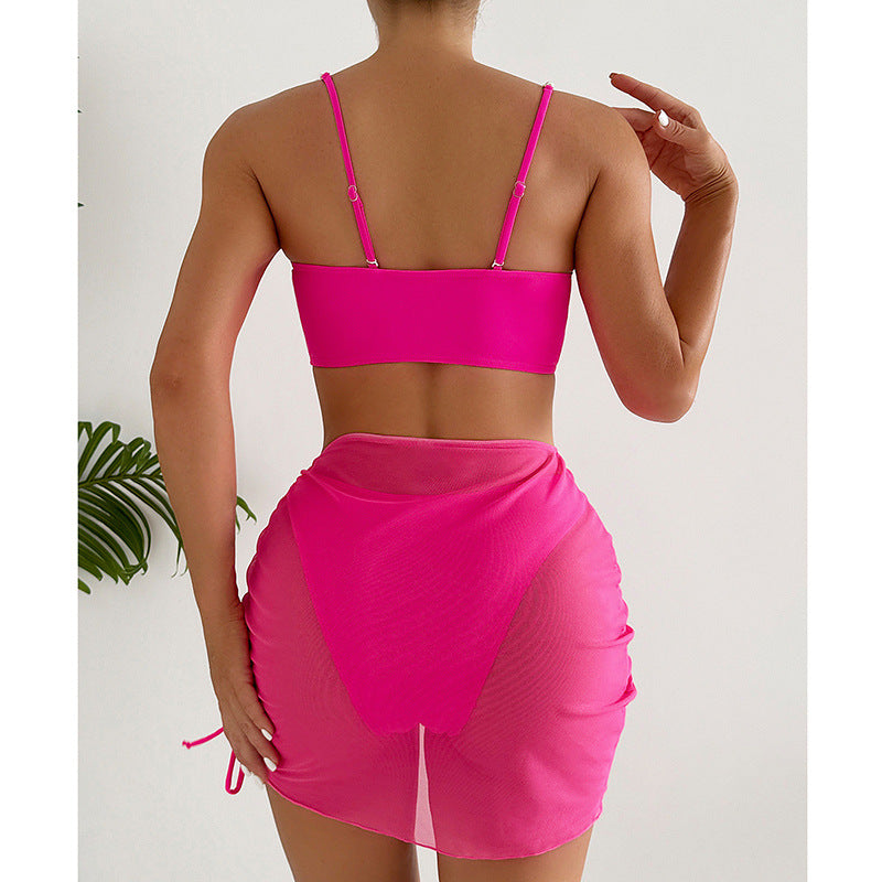 Damen Bikini-Set mit elegantem Bustier und modischem Rock R&B