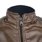 Herren Biker-Lederjacke mit Steppstruktur