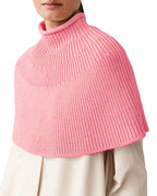 Damen Strickcape mit hochgeschlossenem Kragen
