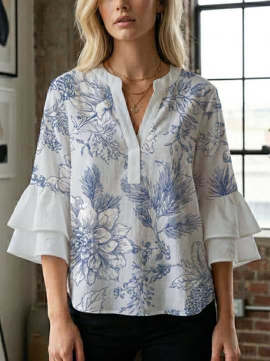 Damen Bluse mit wunderschönen floralem Design R&B