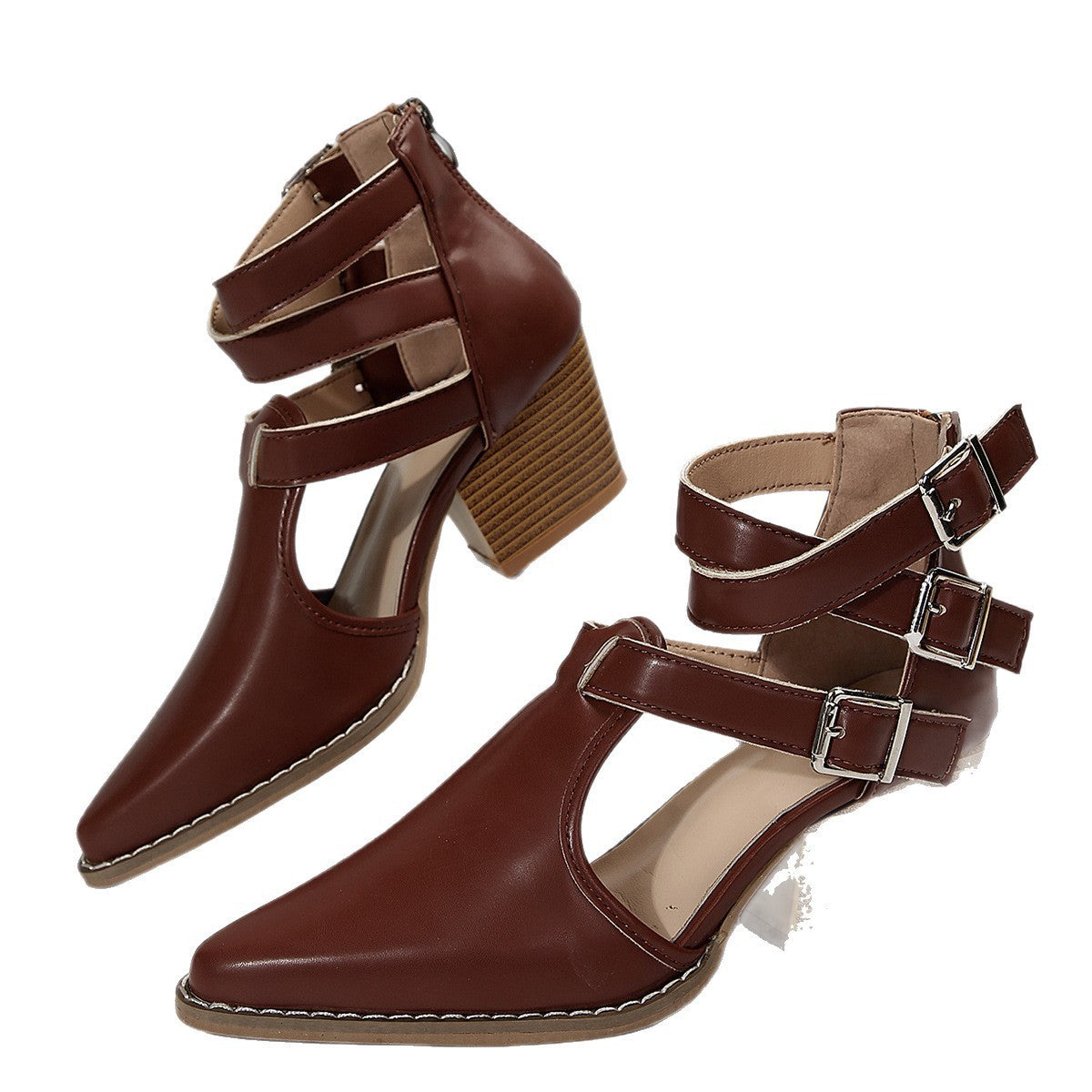 Damen Elegante Pumps mit verstellbaren Riemen und schickem Design