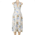 Damen Elegantes Blumen-Midikleid mit tiefem V-Ausschnitt R&B