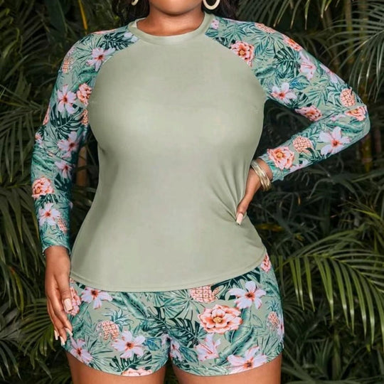 Damen UV-Schutz Badeoberteil und Shorts Set R&B