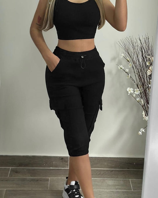 Damen Cargo-Jogginghose mit praktischen Taschen und elastischem Bündchen R&B