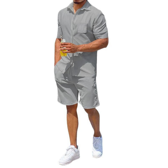 Herren lässiger Kurzoverall mit praktischen Taschen R&B