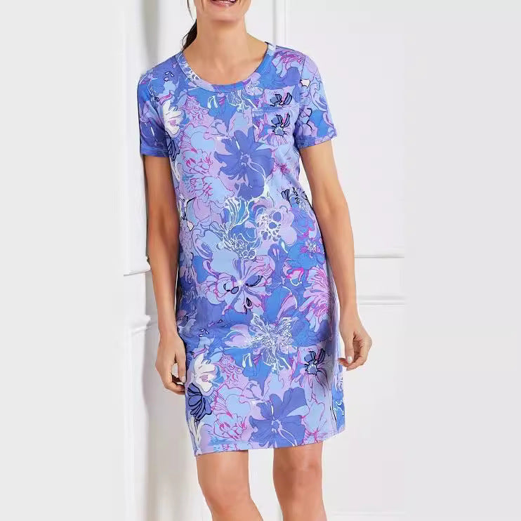 Damen Kurzarmkleid mit floralem Druck R&B