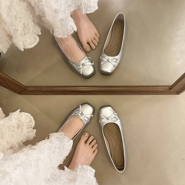 Damen Ballerinas mit zartem Schleifenakzent und gepolsterter Innensohle R&B