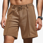 Herren nan knielange Sportshorts mit Netzstruktur, elastischem Tunnelzug und Gürtelschlaufen R&B