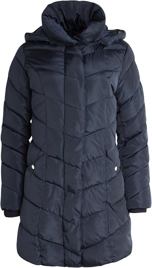 Damen Langer gesteppter Winterparka mit hochgeschlossenem Kragen R&B