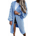 Damen Langer Strickcardigan mit voluminösen Ärmeln und offenen Seiten R&B