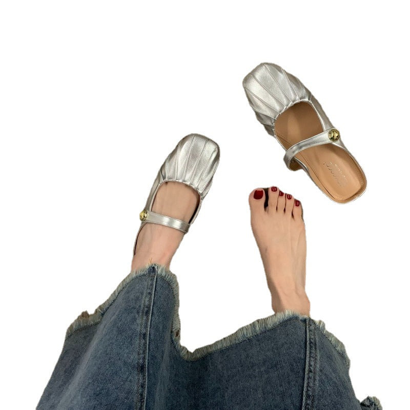 Damen elegante Ballerinas mit modischem Rüschendesign R&B