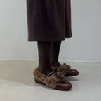 Damen Komfortable Hausschuhe mit weichem Fleece-Futter und modischem Doppelriemen R&B