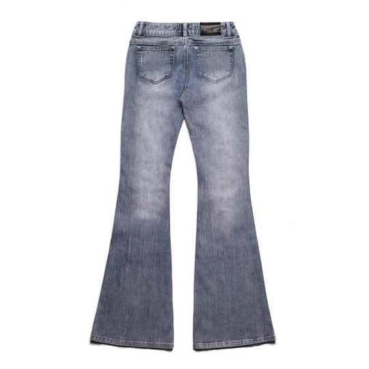 Damen Modische Bootcut-Jeans mit glitzernden Nieten R&B