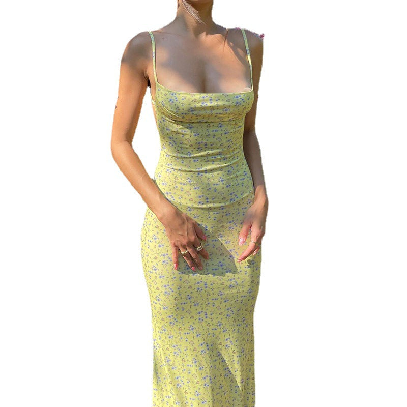 Damen Spaghettiträgerminikleid mit floralem Design und figurbetontem Schnitt R&B