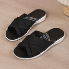 Damen Komfortable Clogs mit gekreuzten Riemen und stoßdämpfender Sohle R&B