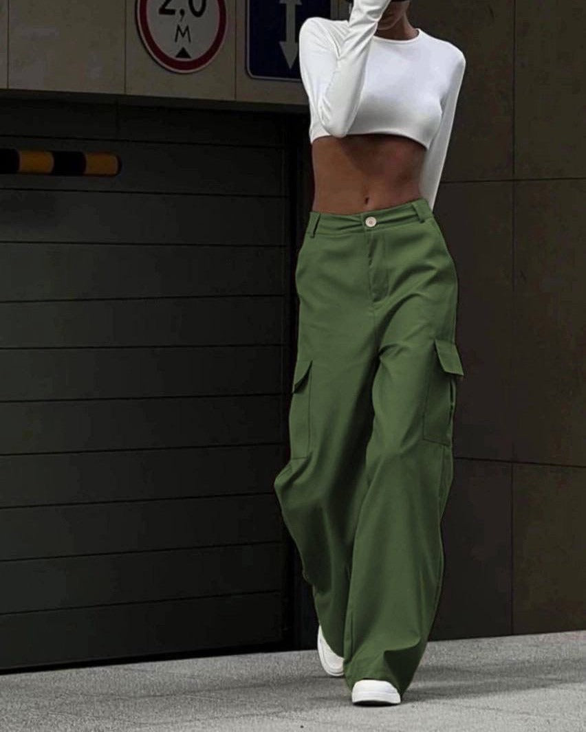 Damen Weite Cargo-Hose R&B