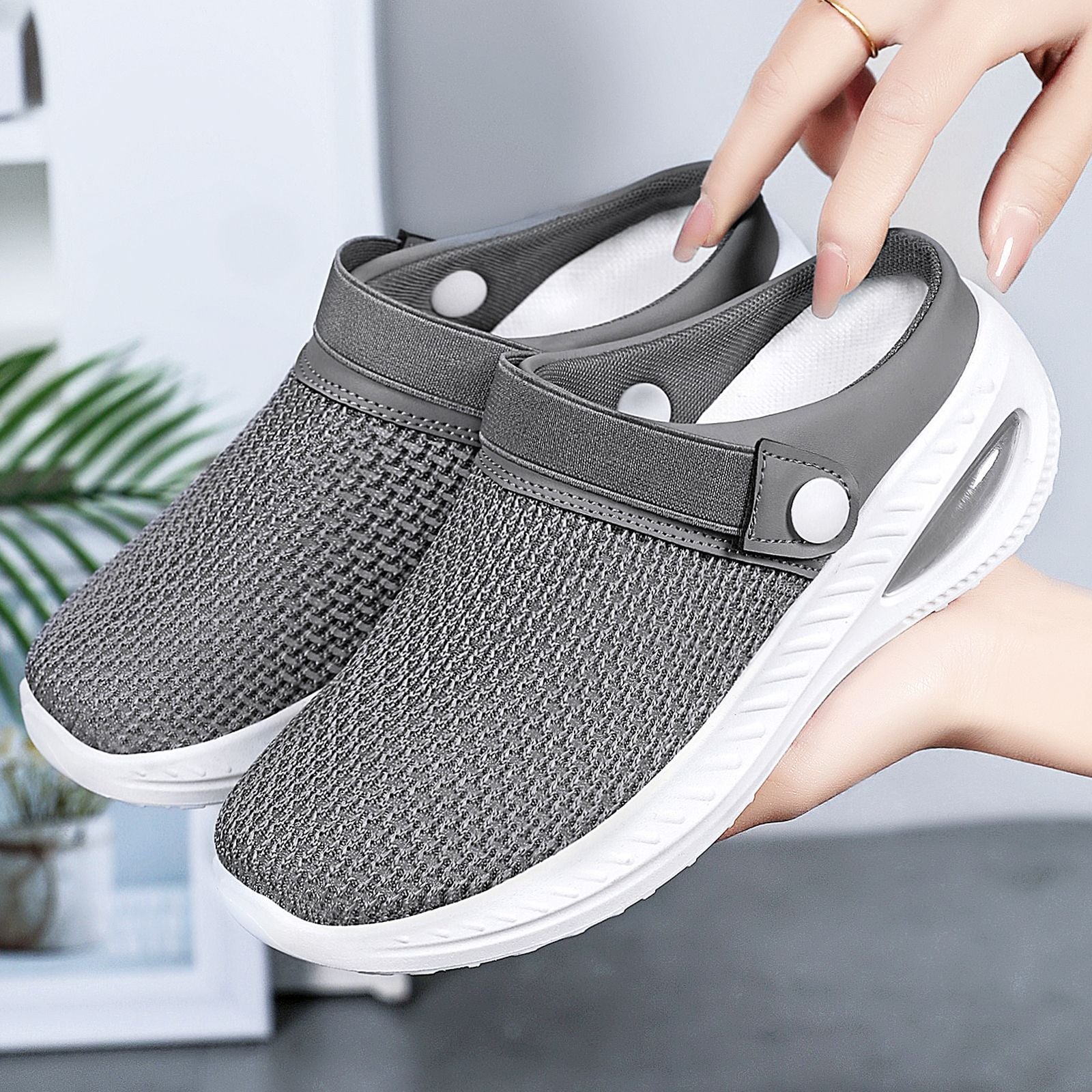Damen Atmungsaktive Clogs mit elastischem Riemen R&B