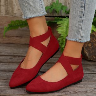 Damen Bequeme Ballerinas mit modischen Kreuzriemen R&B