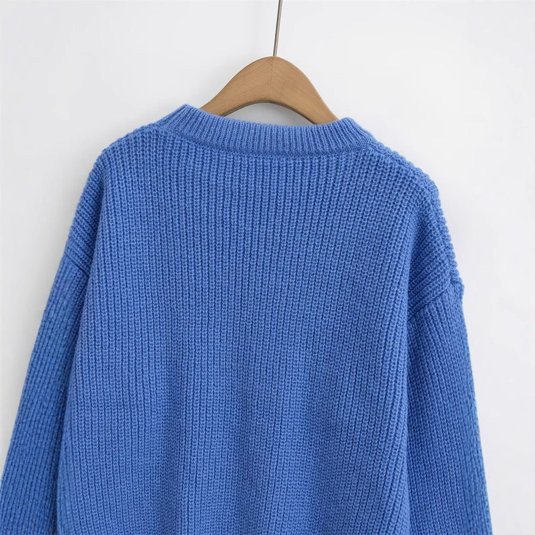 Damen Strickpullover mit aufwendigem Strukturmuster R&B