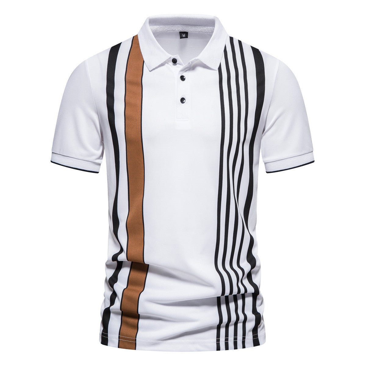 Herren Poloshirt mit modernen Streifen und atmungsaktiven Eigenschaften