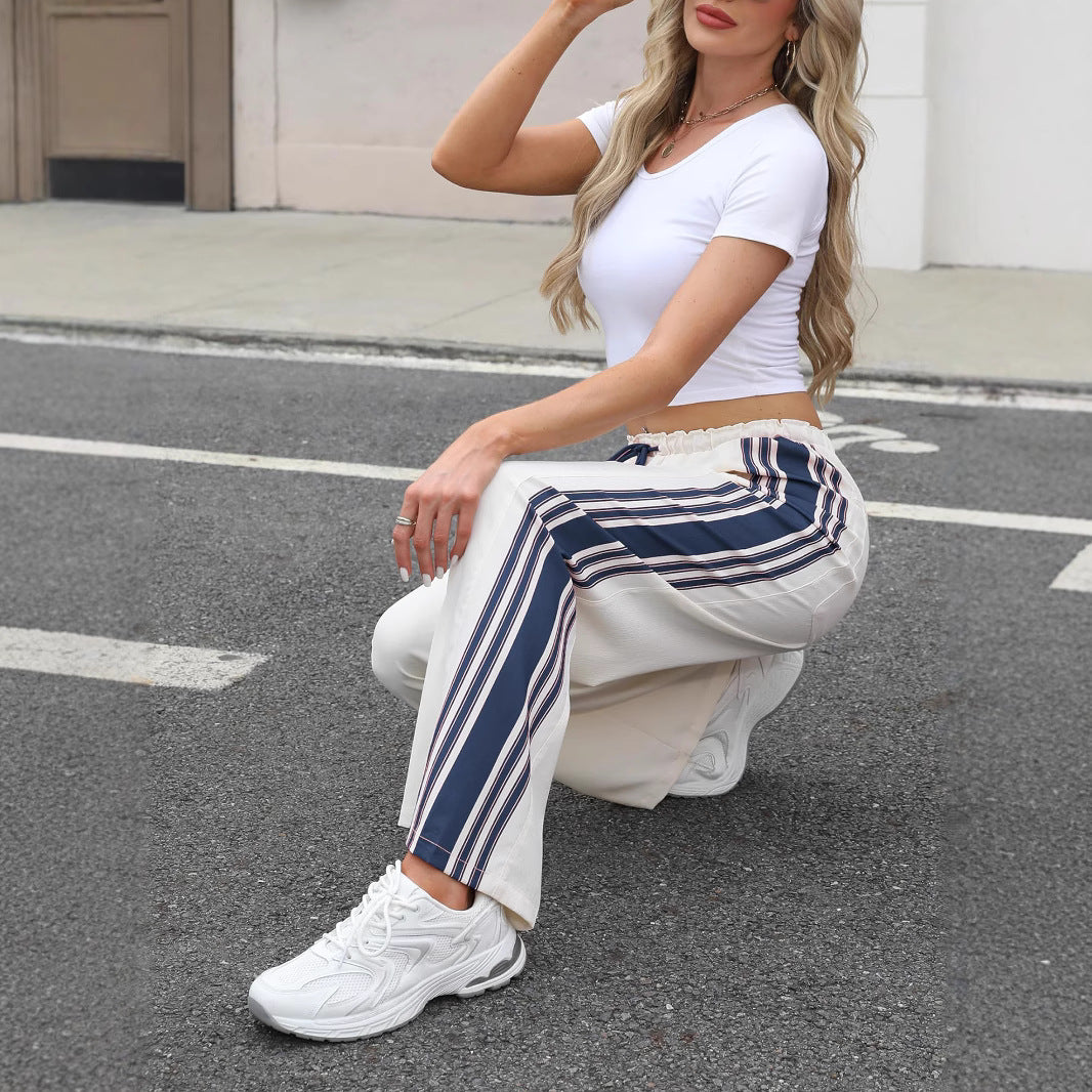 Damen Lässige Sporthose mit seitlichen Streifen R&B