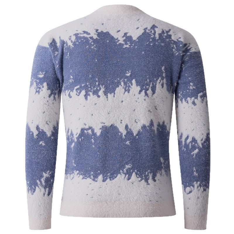 Herren trendiger Pullover mit strukturiertem Farbverlauf R&B
