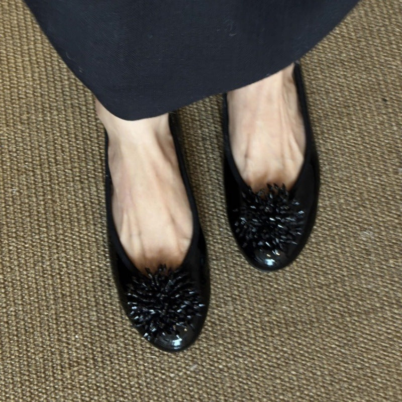 Damen Ballerina mit luxuriösem Blütenakzent