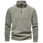 Herren nan leichter Fleece-Troyer mit Kurzreißverschluss und Stehkragen R&B