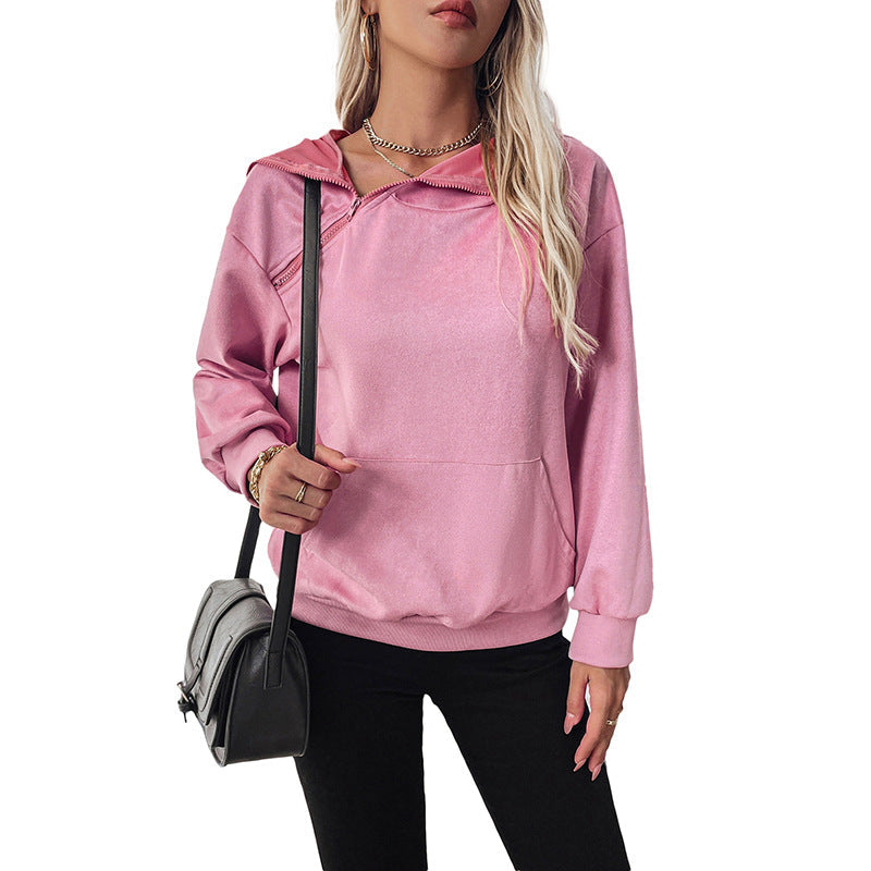 Damen lässiger Hoodie mit Kängurutasche R&B