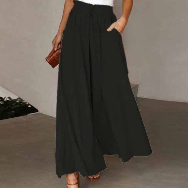 R&B | Leichte Damen Leinenhose mit Weitem Bein für Frühling und Sommer