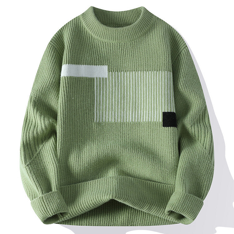 Damen moderner Strickpullover mit geometrischem Muster R&B