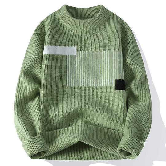 Damen moderner Strickpullover mit geometrischem Muster R&B