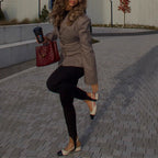 Damen Modischer Blazer im Karomuster mit taillierter Passform R&B