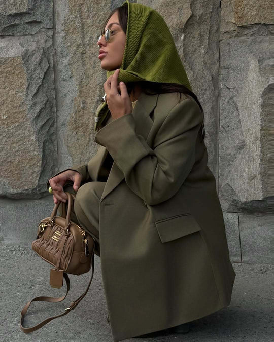 Damen eleganter Oversized Blazer mit Taschen und weitem Schnitt R&B