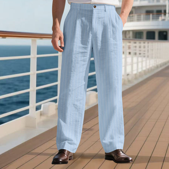 Herren elegante Anzughose mit schmalen Nadelstreifen R&B