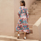 Damen Midikleid mit verspieltem Muster R&B