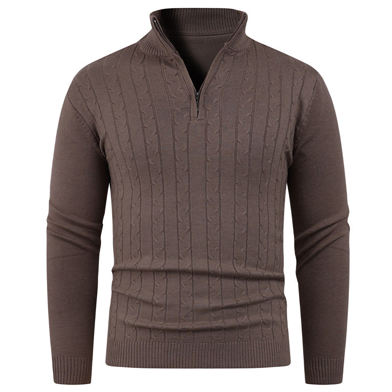 Herren Strukturierter Pullover mit ZIP-Kragen R&B