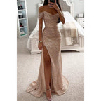 Damen Abendkleid mit schimmernden Pailletten R&B