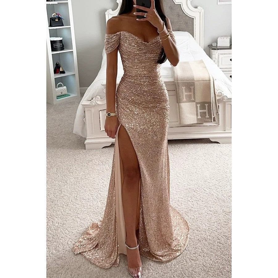 Damen Abendkleid mit schimmernden Pailletten R&B