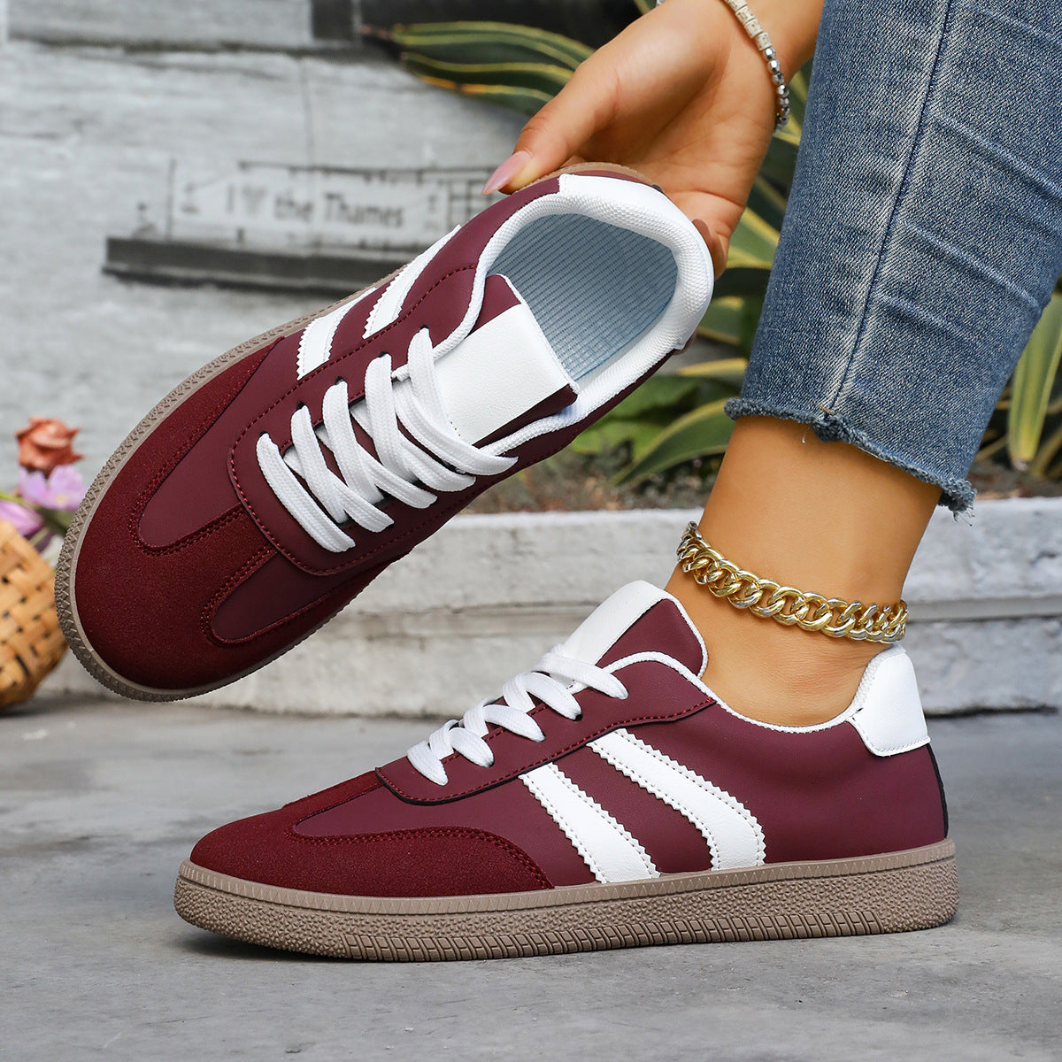 Damen Sportschuhe mit eleganter Retro-Ästhetik und bequemer Laufsohle R&B