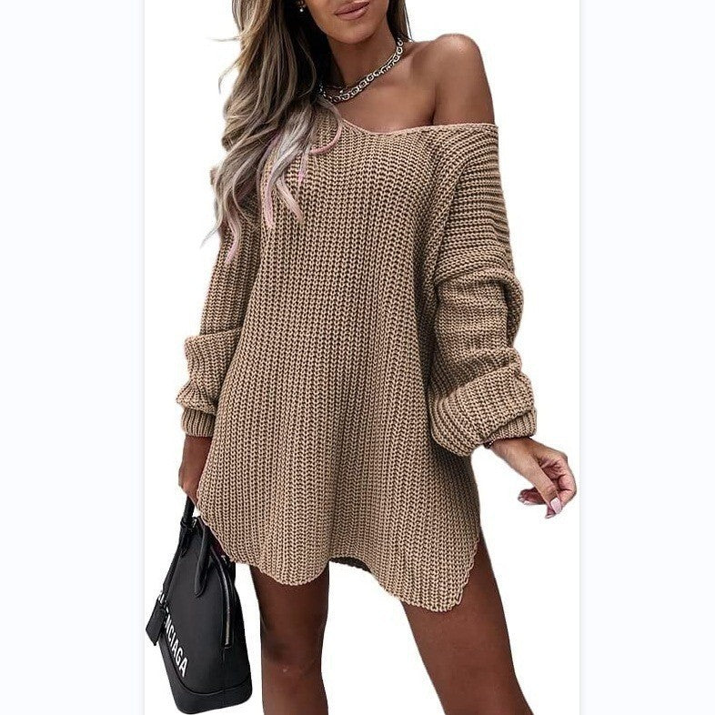 Damen Oversized Strickkleid R&B