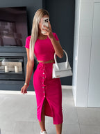 Damen Set mit cropped Top und Midi-Rock R&B