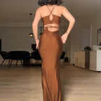 Damen Elegantes, figurbetontes Abendkleid mit Spaghetti-Trägern R&B