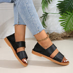 Damen Komfortable Riemensandalen mit doppeltem Klettverschluss R&B